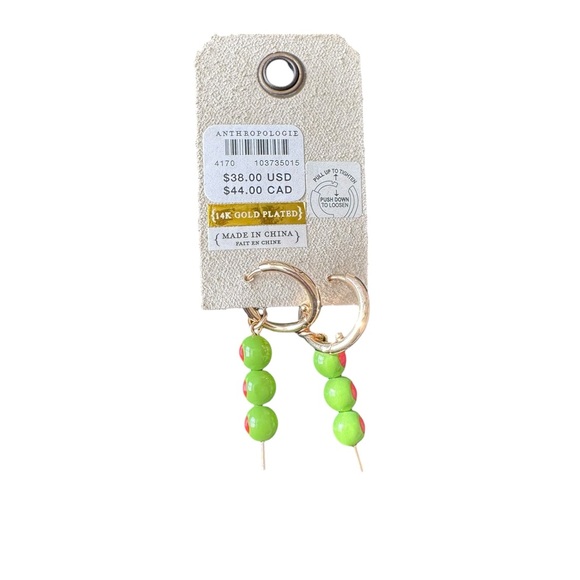 Anthropologie Gold Olive Hoops NWT - Picture 2 of 2